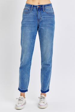 RIGID MAGIC RELEASE HEM BF JEANS - MED BLUE