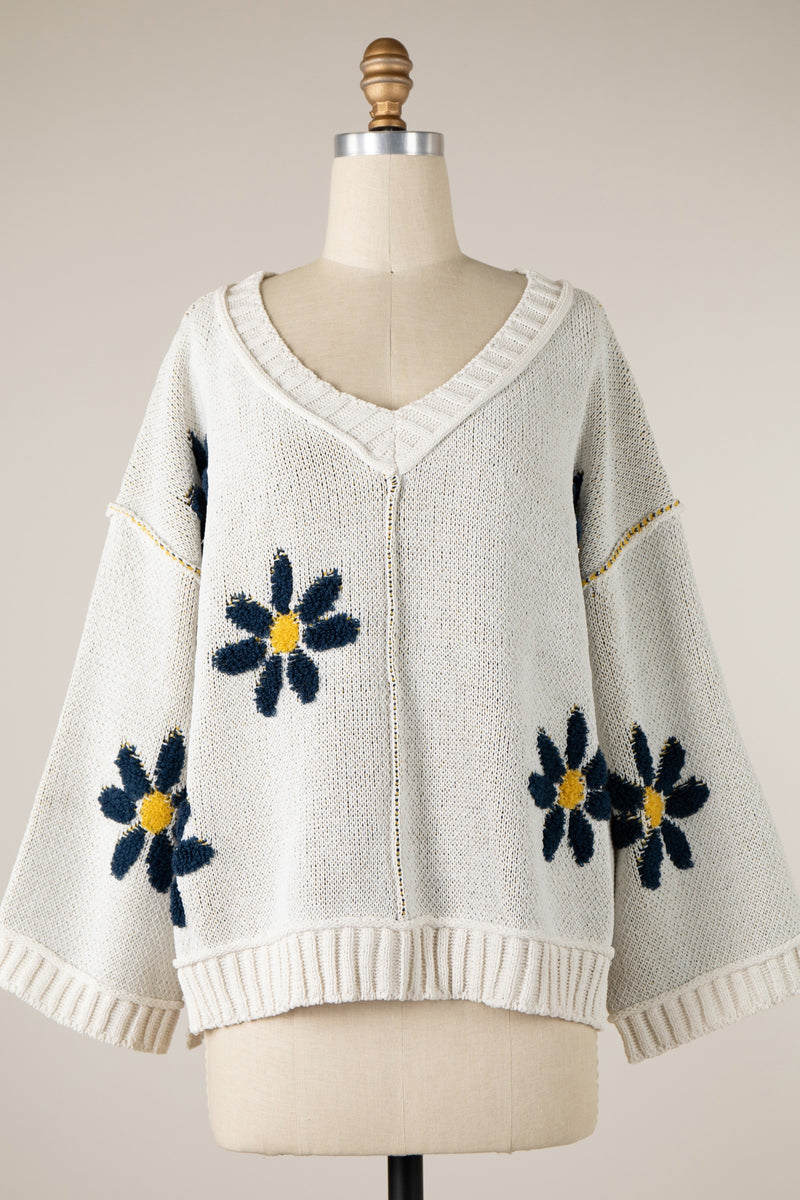 DAISY SOFT KNIT SWEATER - IVORY