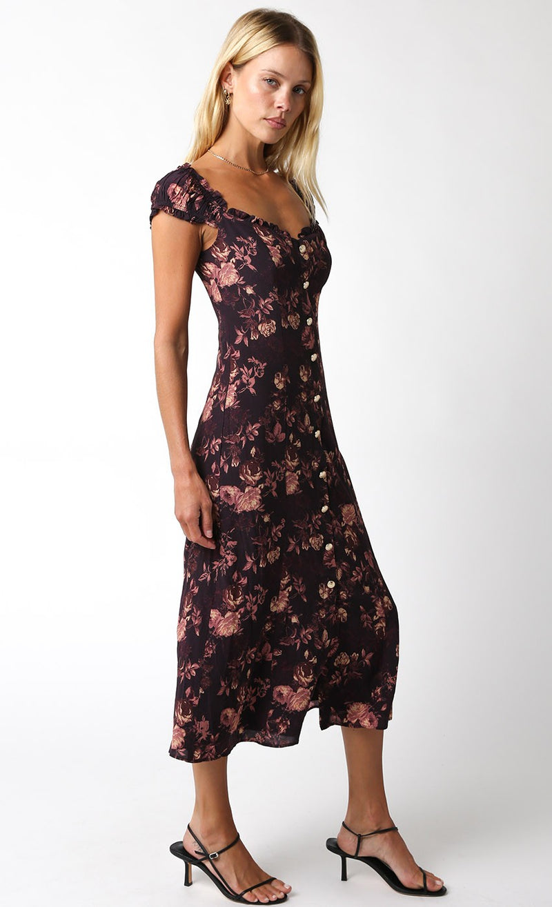 SHERYL MAXI DRESS - BROWN FLORAL