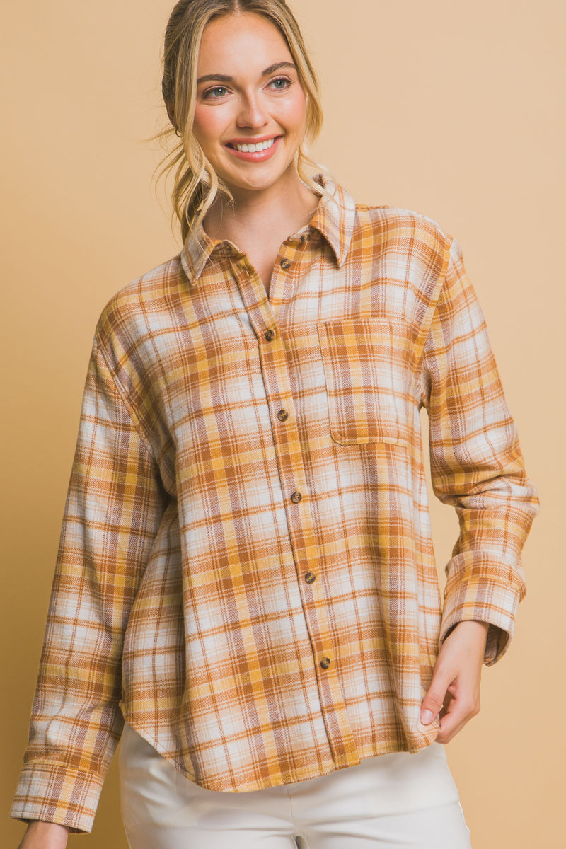 PLAID BUTTON DOWN SHIRT - MELLOW