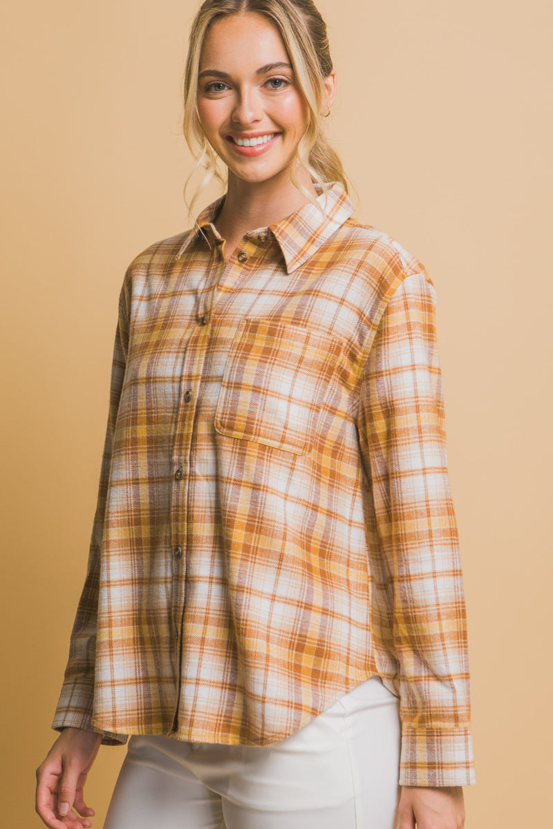 PLAID BUTTON DOWN SHIRT - MELLOW