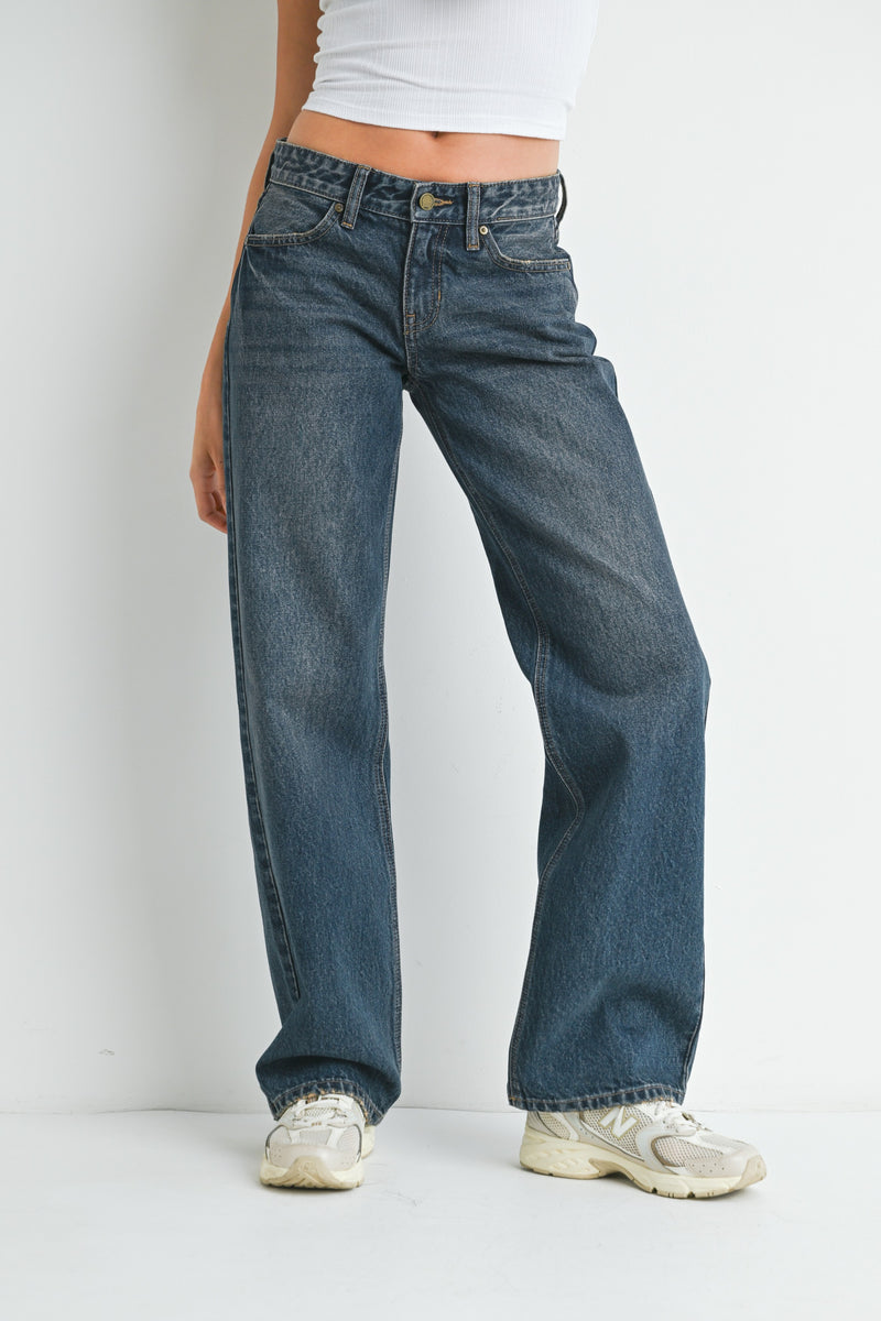 LOW RISE RELAXED LEG JEAN - VINTAGE DARK