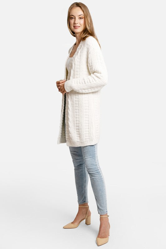 TWIST KNIT LUX SOFT CARDIGAN - IVORY