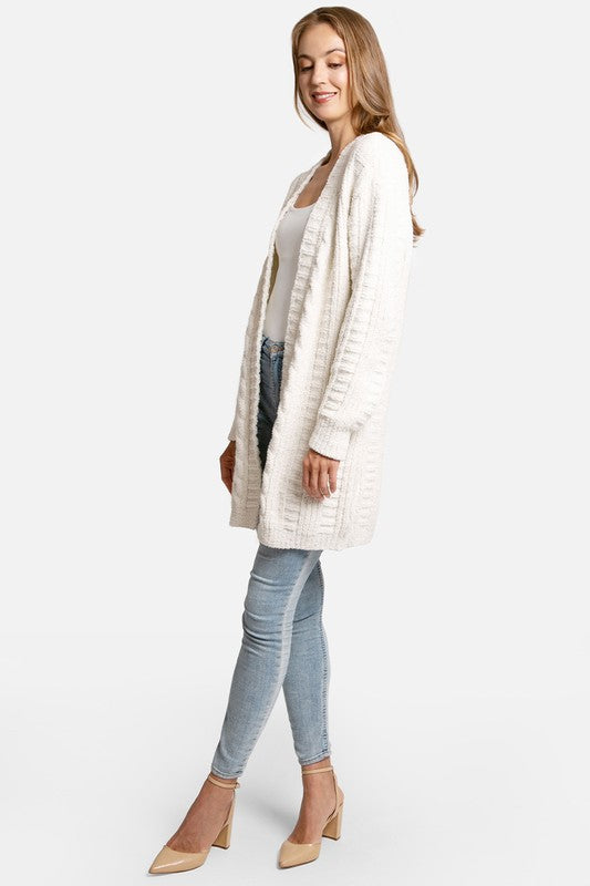TWIST KNIT LUX SOFT CARDIGAN - IVORY