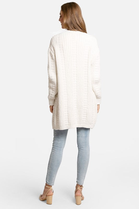 TWIST KNIT LUX SOFT CARDIGAN - IVORY