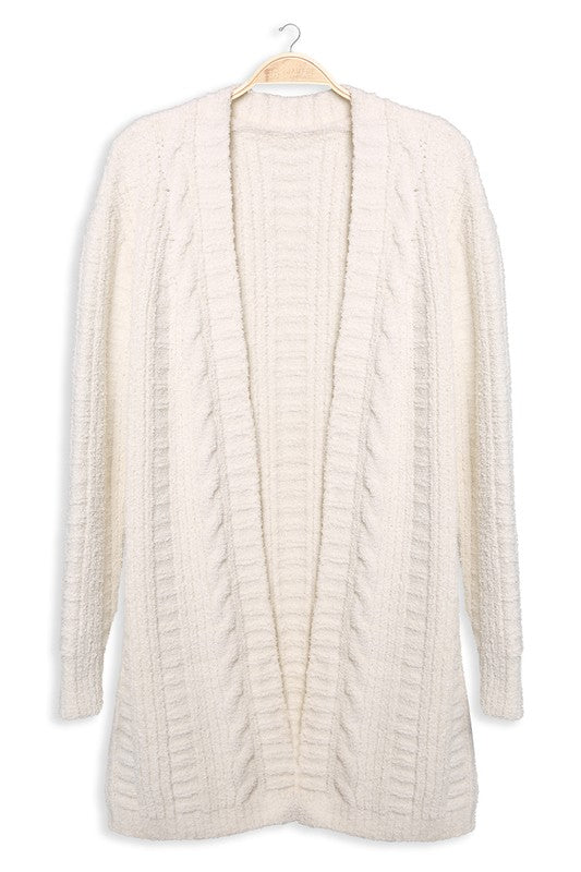 TWIST KNIT LUX SOFT CARDIGAN - IVORY