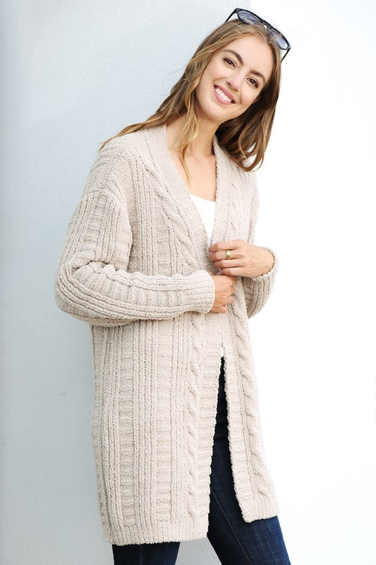 TWIST KNIT LUX SOFT CARDIGAN - IVORY