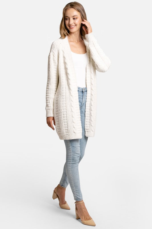 TWIST KNIT LUX SOFT CARDIGAN - IVORY