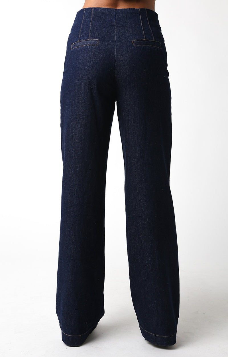 ELLEN DENIM PANTS - DARK DENIM