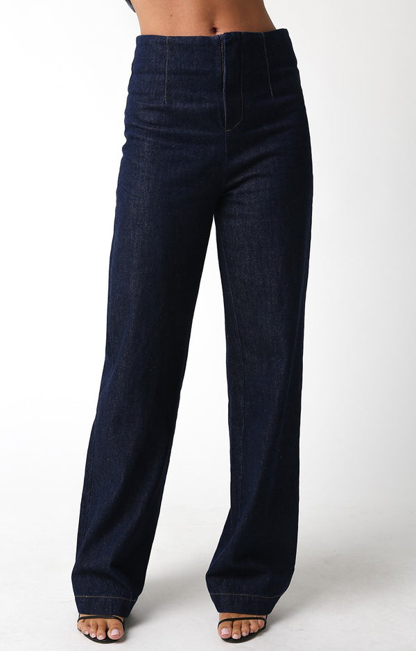 ELLEN DENIM PANTS - DARK DENIM