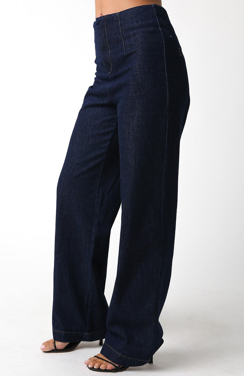 ELLEN DENIM PANTS - DARK DENIM