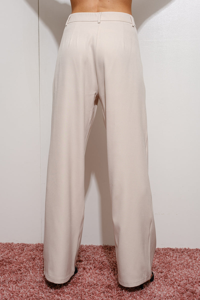 WIDE LEG TAILORED PANTS - BONE