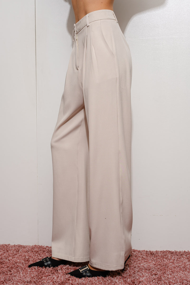 WIDE LEG TAILORED PANTS - BONE