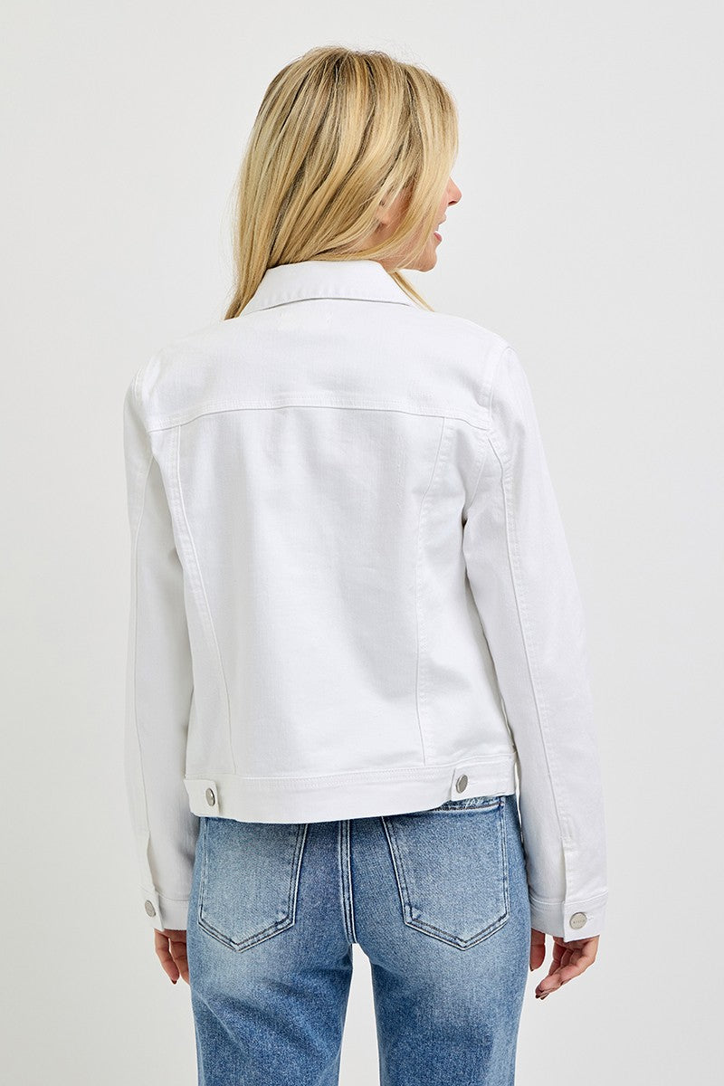 VINTAGE WASHED DENIM JACKET - WHITE