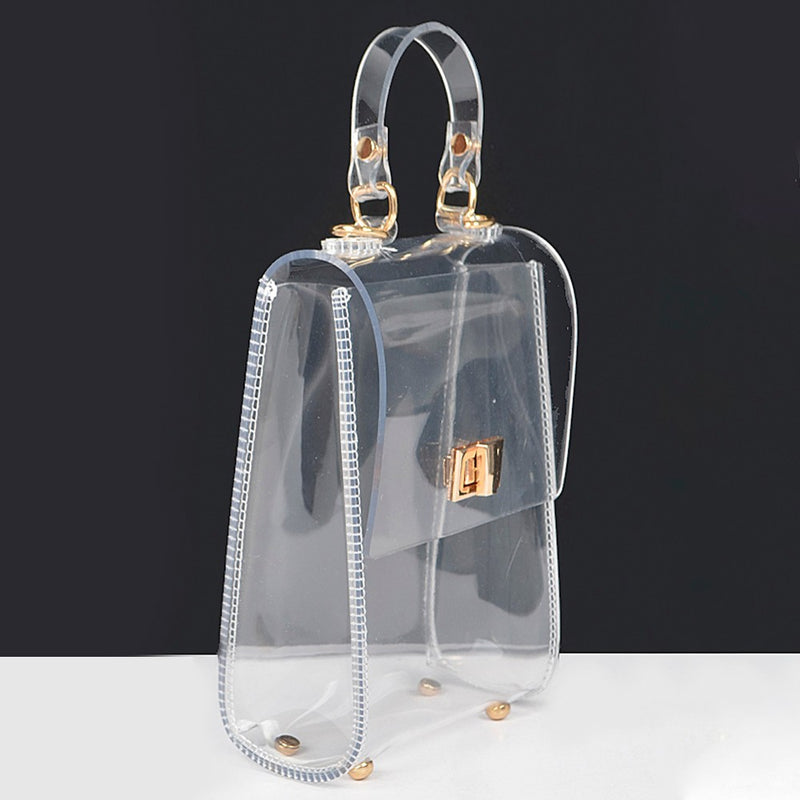 CLEAR TOP HANDLE BAG - CLEAR