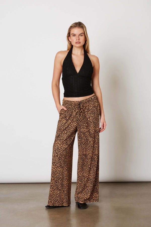 WIDE LEG LOUNGE PANTS - LEOPARD