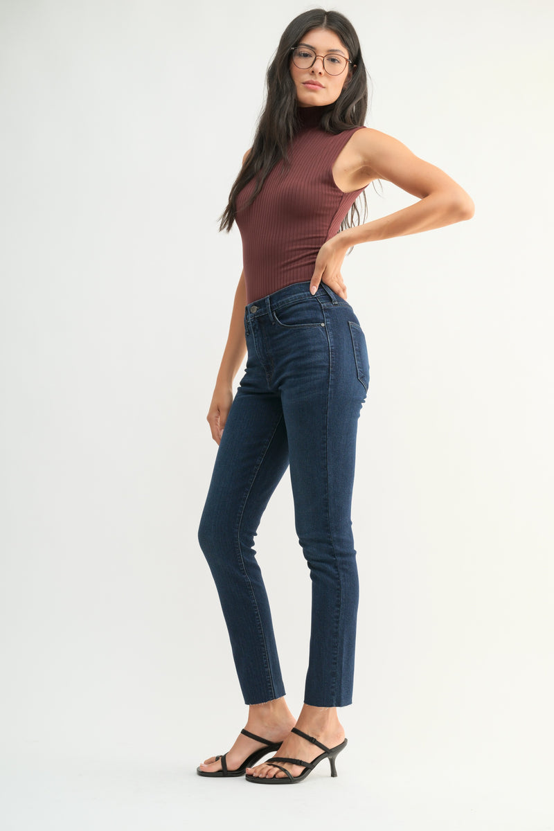 SUPER SOFT SLIM STRAIGHT JEANS - DARK DENIM