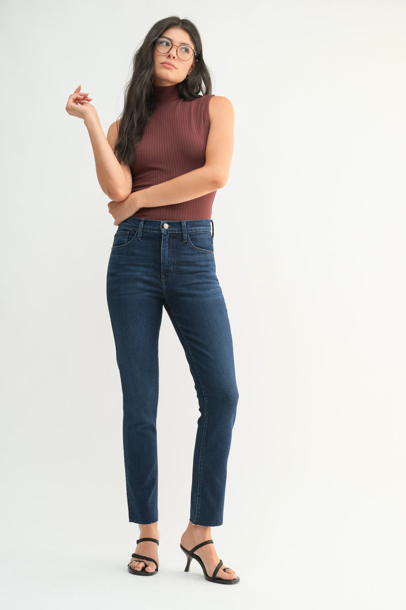 SUPER SOFT SLIM STRAIGHT JEANS - DARK DENIM