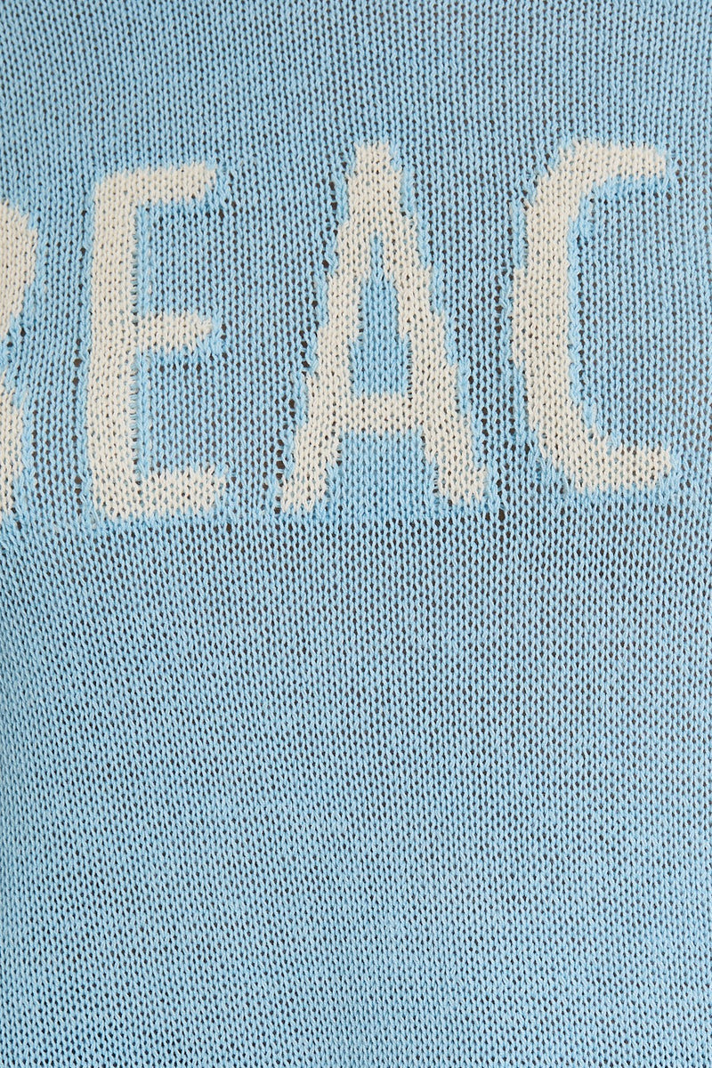 LIGHTWEIGHT 'BEACH' SWEATER - BABY BLUE/WHITE