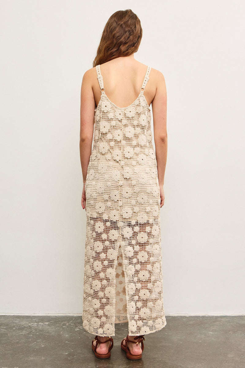 CROCHET MAXI DRESS - NATURAL