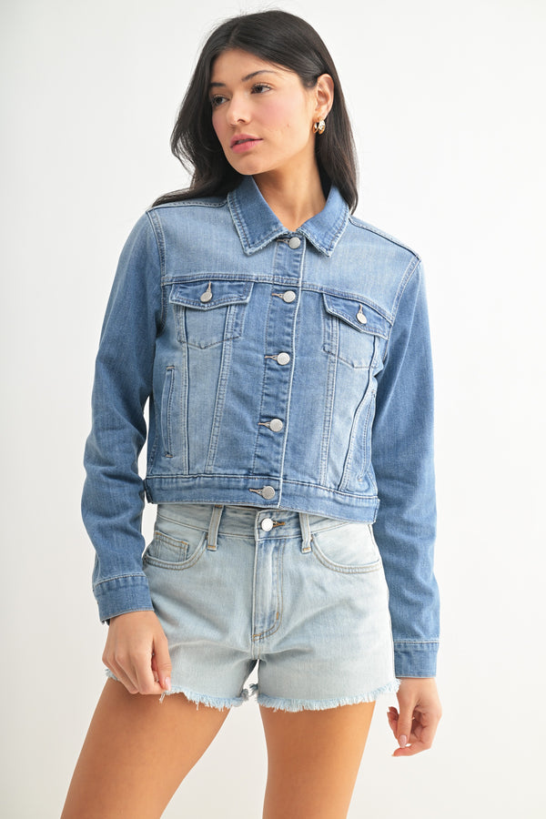 STRETCH CLASSIC DENIM JACKET - LIGHT DENIM