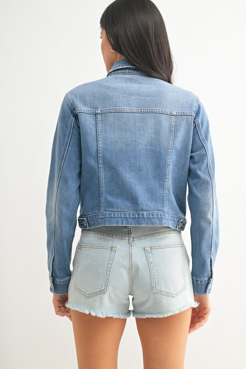 STRETCH CLASSIC DENIM JACKET - LIGHT DENIM