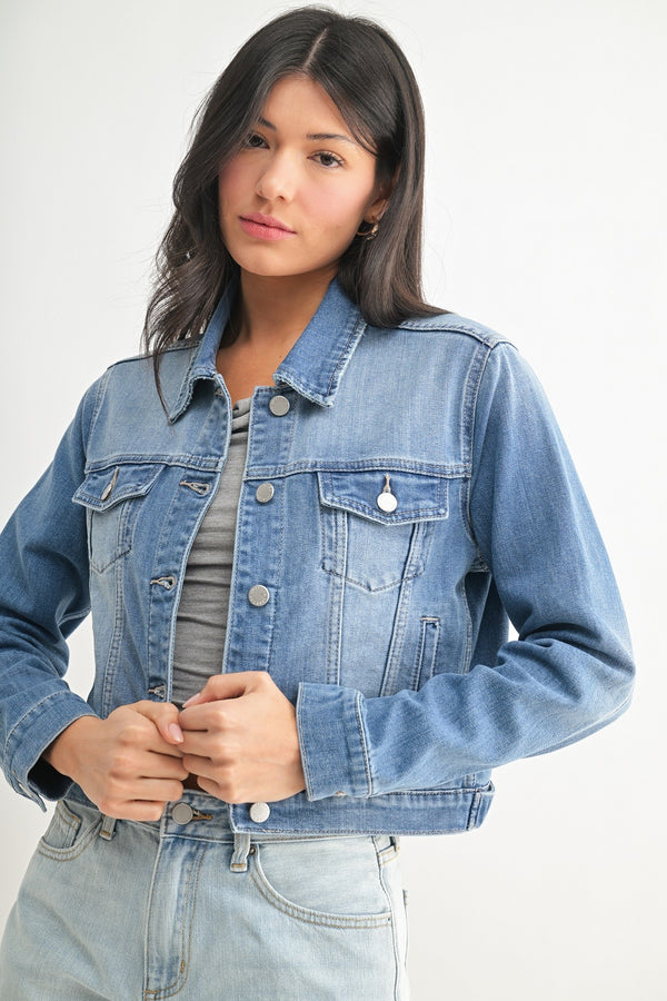 STRETCH CLASSIC DENIM JACKET - LIGHT DENIM