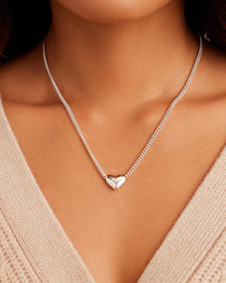 GORJANA LOU HELIUM HEART NECKLACE - SILVER