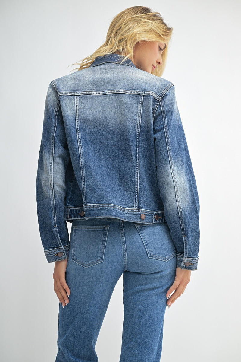 STRETCH DENIM JACKET - MEDIUM DENIM