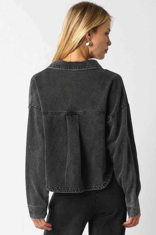 KHISSY CROP SHIRT - BLACK