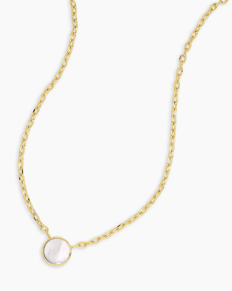 GORJANA ROSE MARBLE COIN NECKLACE - MOTHER OF PEARL