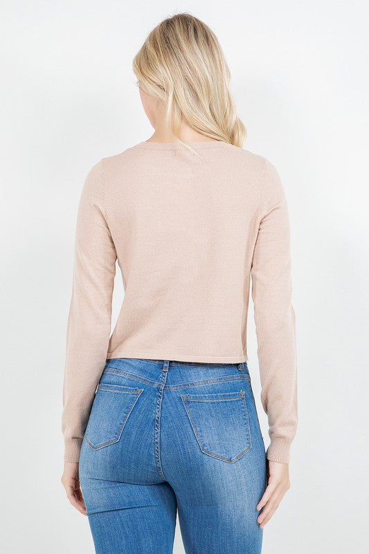 BUTTON  UP CARDIGAN - MOCHA