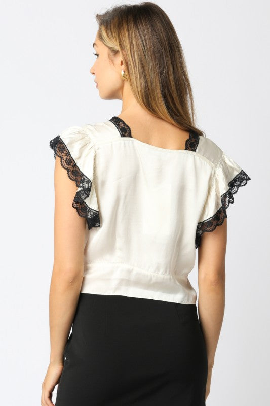 JANIAH LACE BLOUSE - CREAM