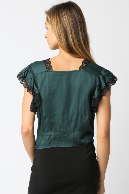 JANIAH LACE BLOUSE - GREEN
