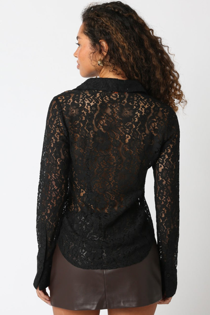 CHELSEA LACE SHIRT - BLACK