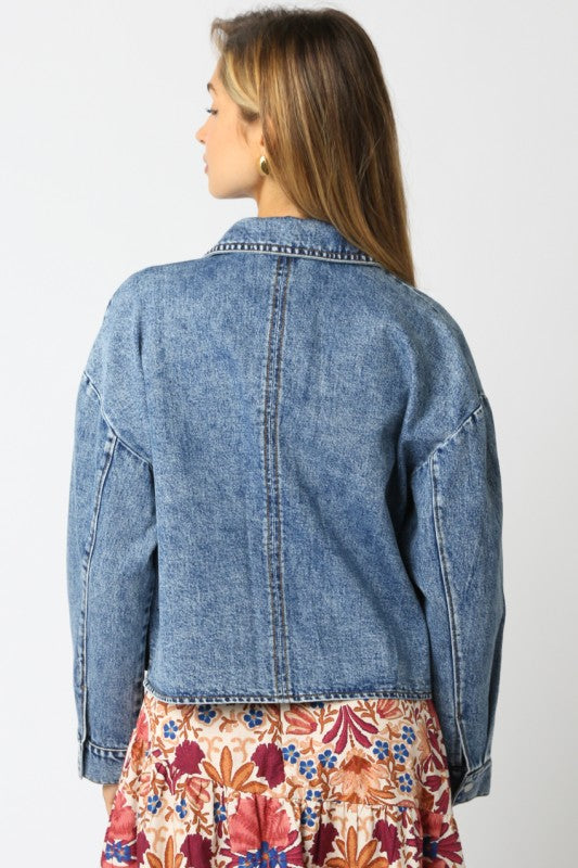 KALI DENIM JACKET - MEDIUM DENIM