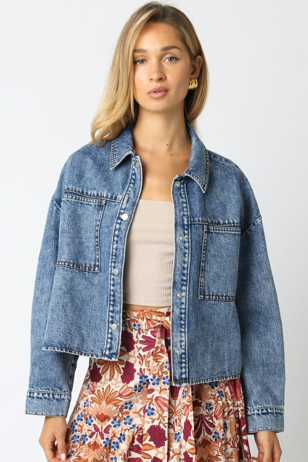 KALI DENIM JACKET - MEDIUM DENIM