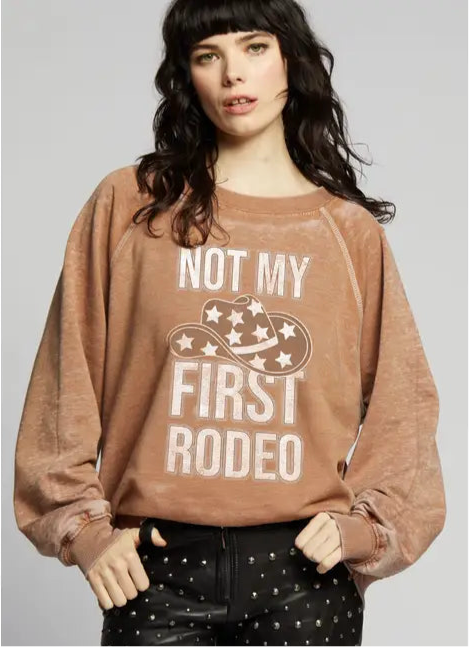 NOT MY FIRST RODEO SWEATSHIRT - ESPRESSO