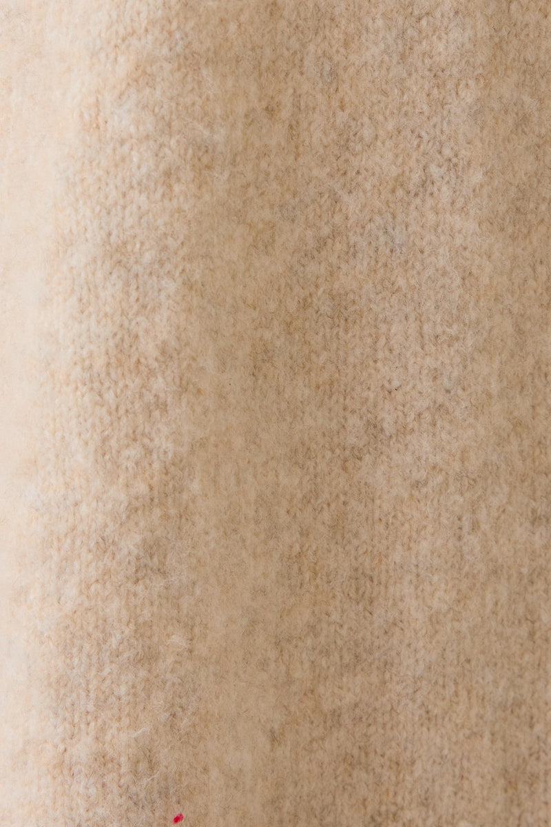 CHUNKY KNIT CROPPED CARDIGAN - CAMEL