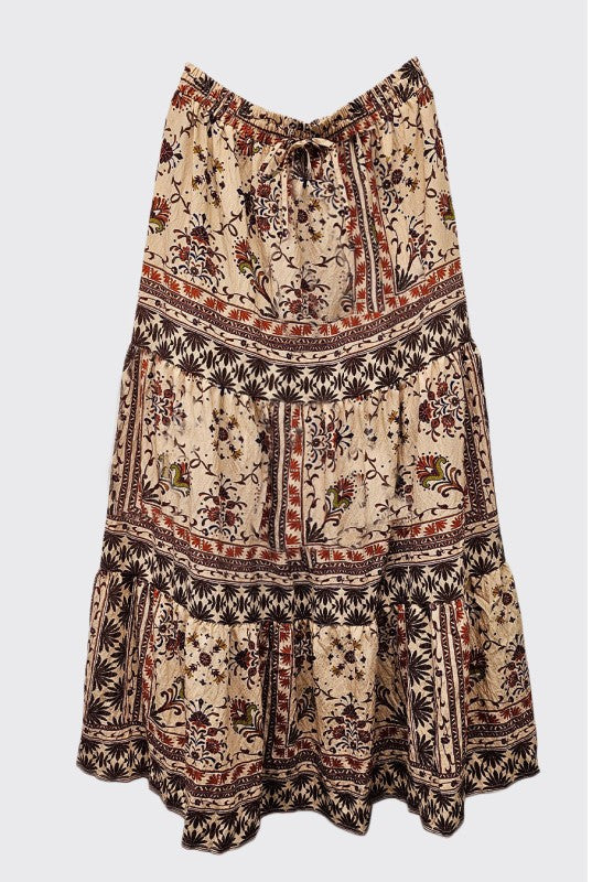 PRINTED MAXI SKIRT - GINGER MULTI