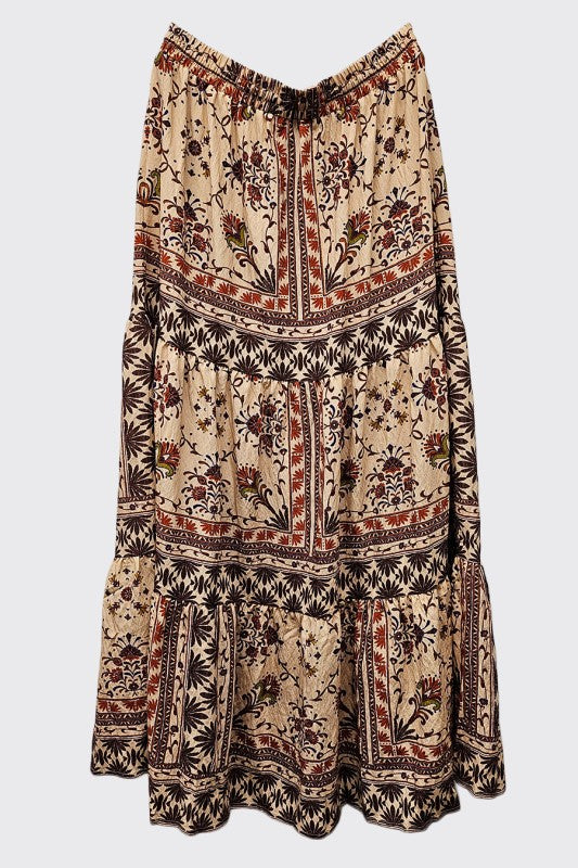 PRINTED MAXI SKIRT - GINGER MULTI