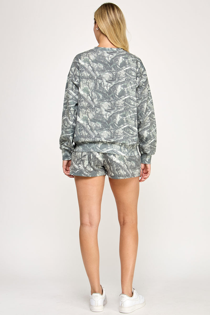 CAMO SHORTS WITH POCKETS - OLIVE CAMO