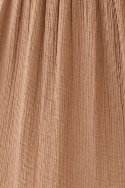 GAUZE TIERED MIDI DRESS - TAUPE