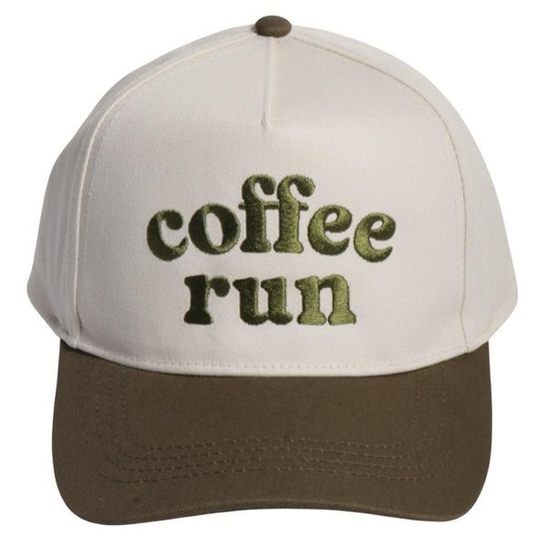 COFFEE RUN EMBROIDERED CAP - OLIVE