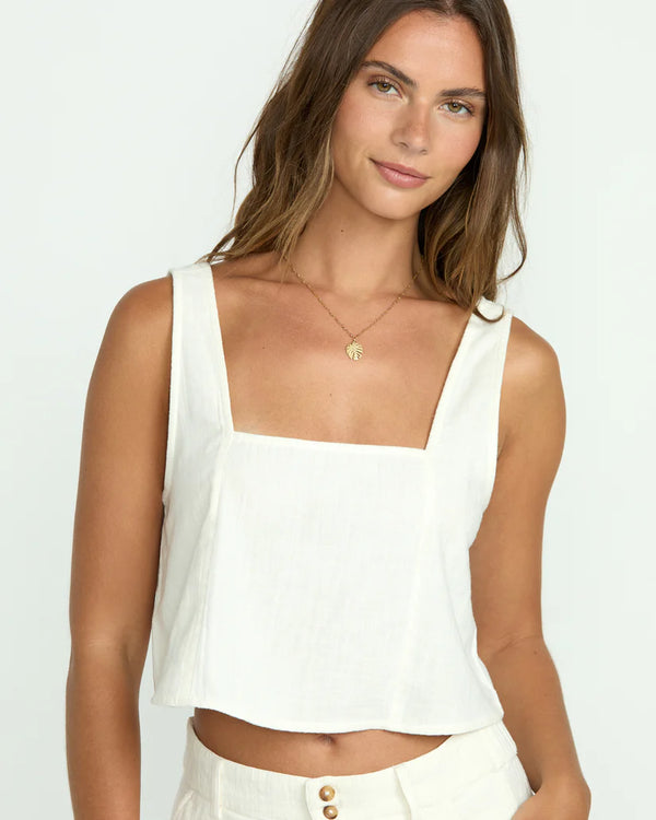 BILLABONG OPEN SKIES WOVEN TANK TOP - SALT CRYSTAL