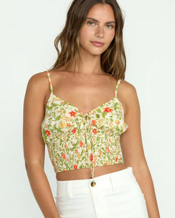 BILLABONG SUMMER BABE WOVEN CAMI - CREAM MULTI