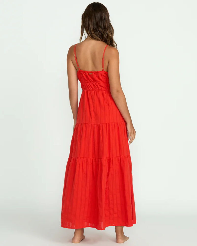 BILLABONG RED ALOHA MAXI DRESS - RED ALOHA
