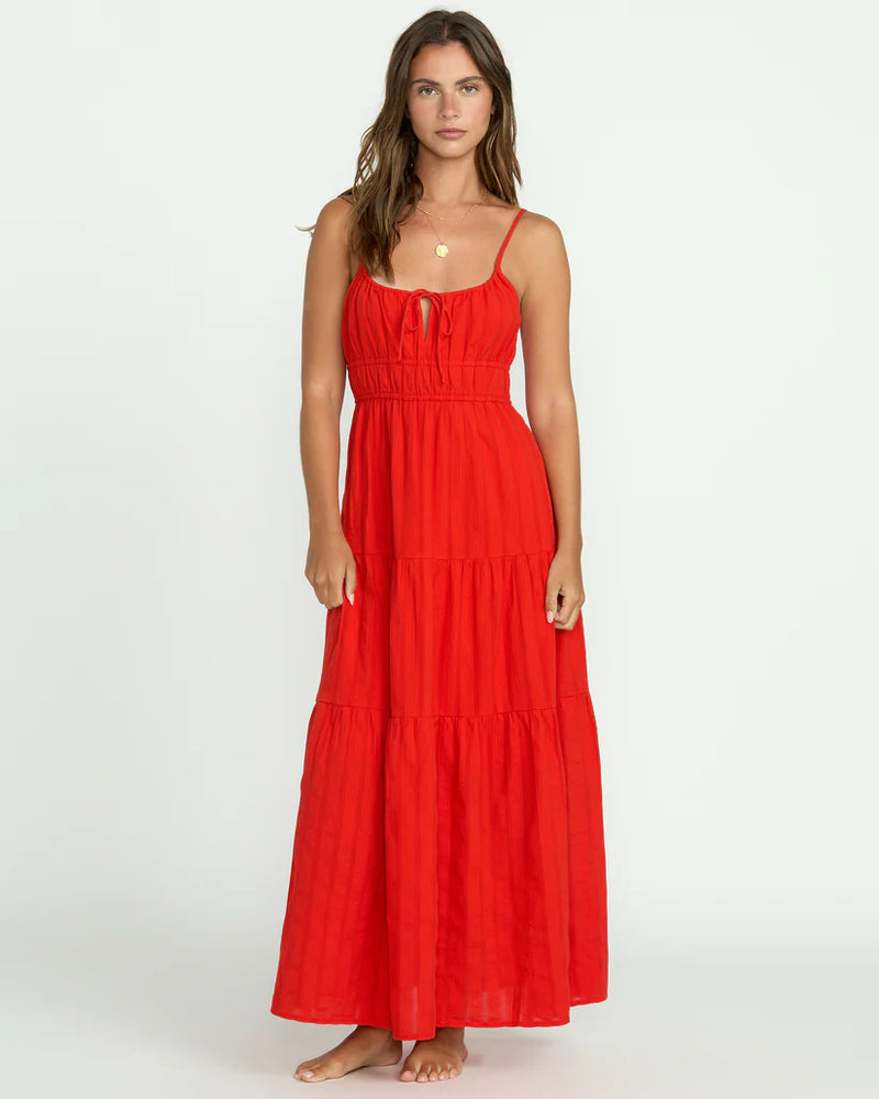 BILLABONG RED ALOHA MAXI DRESS - RED ALOHA