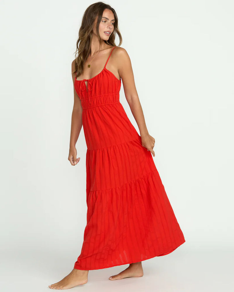 BILLABONG RED ALOHA MAXI DRESS - RED ALOHA
