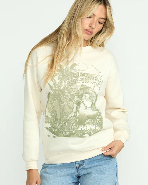 BILLABONG PARADISE AWAITS CREWNECK SWEATSHIRT - WHITECAP